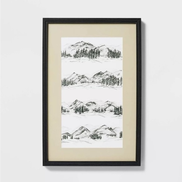 Studio McGee Other - Studio McGee 16x24 Stacked Mountain Sketch Framed Wall Art
